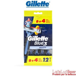 GILLETTE BLUE3 SMOOTH RASOIO DA UOMO USA E GETTA 8+4