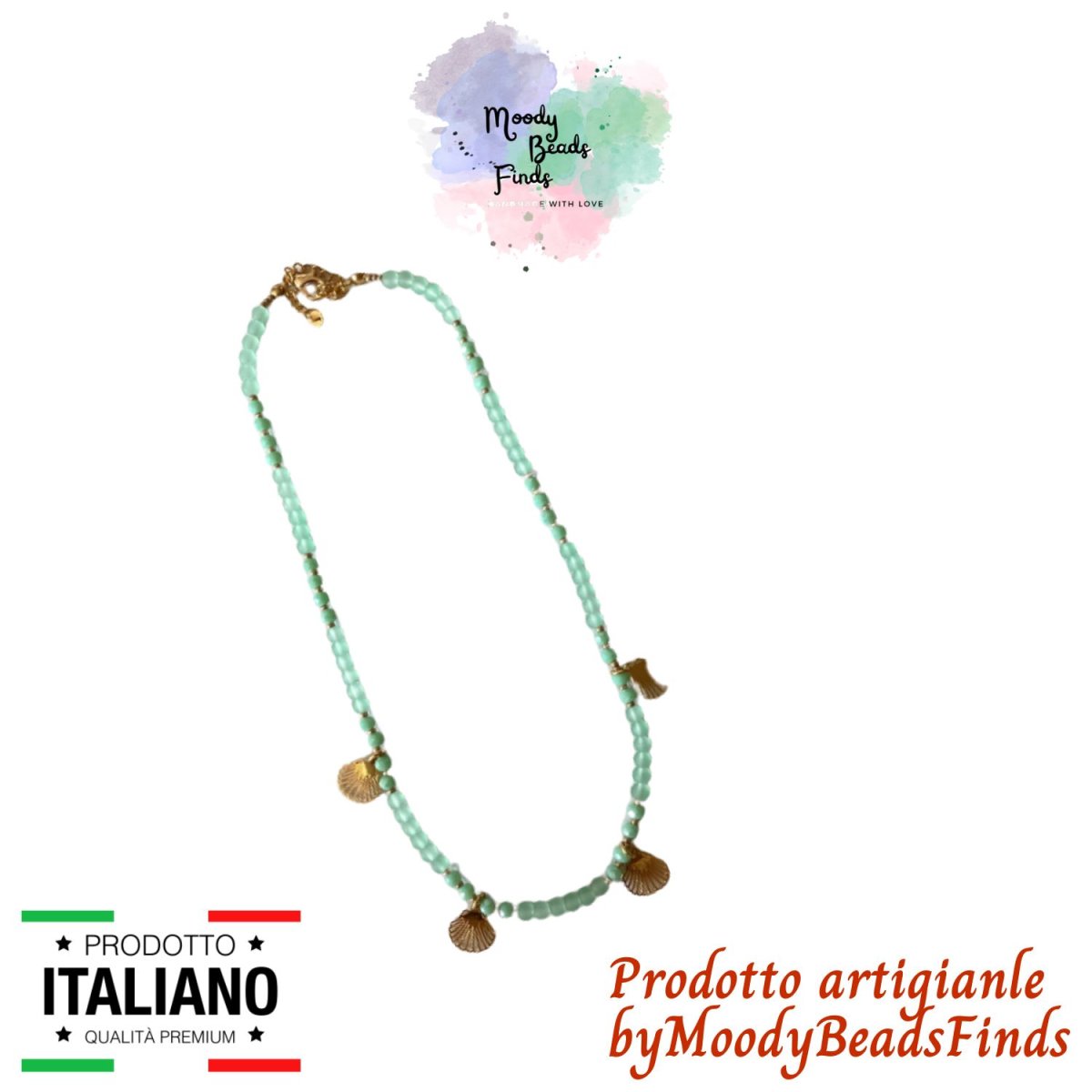 Parure Mint Seashell – MoodyBeadsFinds - immagine 5