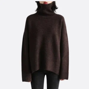 Pull à col roulé oversize femme confortable